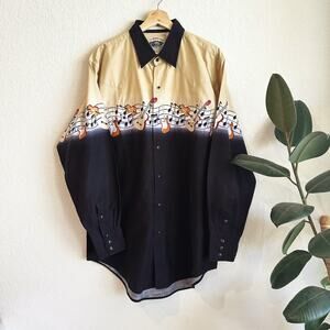 VTG Cumberland Outfitters Men Western Button Up Shirt XL Rockabilly Retro Cowboy